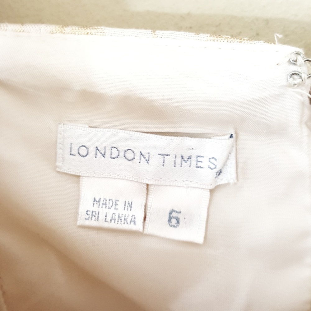 London Times // Gold Shimmer Off Shoulder Mini - Picture 7 of 7
